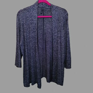 Knit Black/white Heather jacket 3/4 sleeve